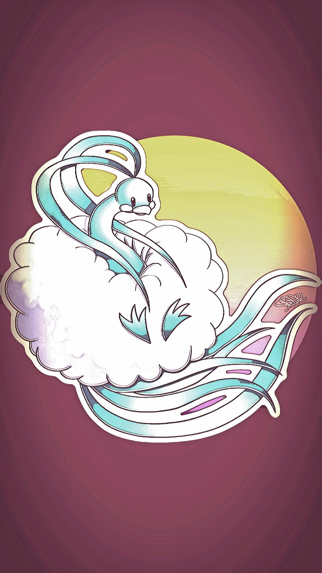 An edit of Altaria for a phone wallpaper, requested by Tolstar : pokemon
