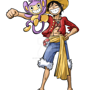 download Commissioned Sketch – Monkey D. Luffy with Aipom by seto on DeviantArt