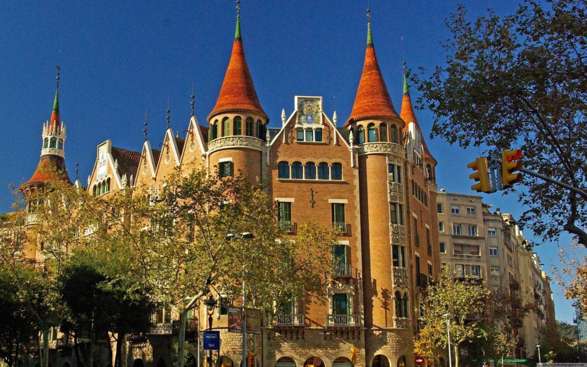Beautiful building of Casa de las Punxes in Barcelona city | city …