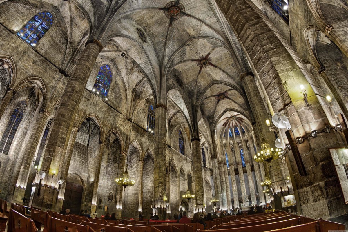Church of Santa Maria building internal in Barcelona city | city …
