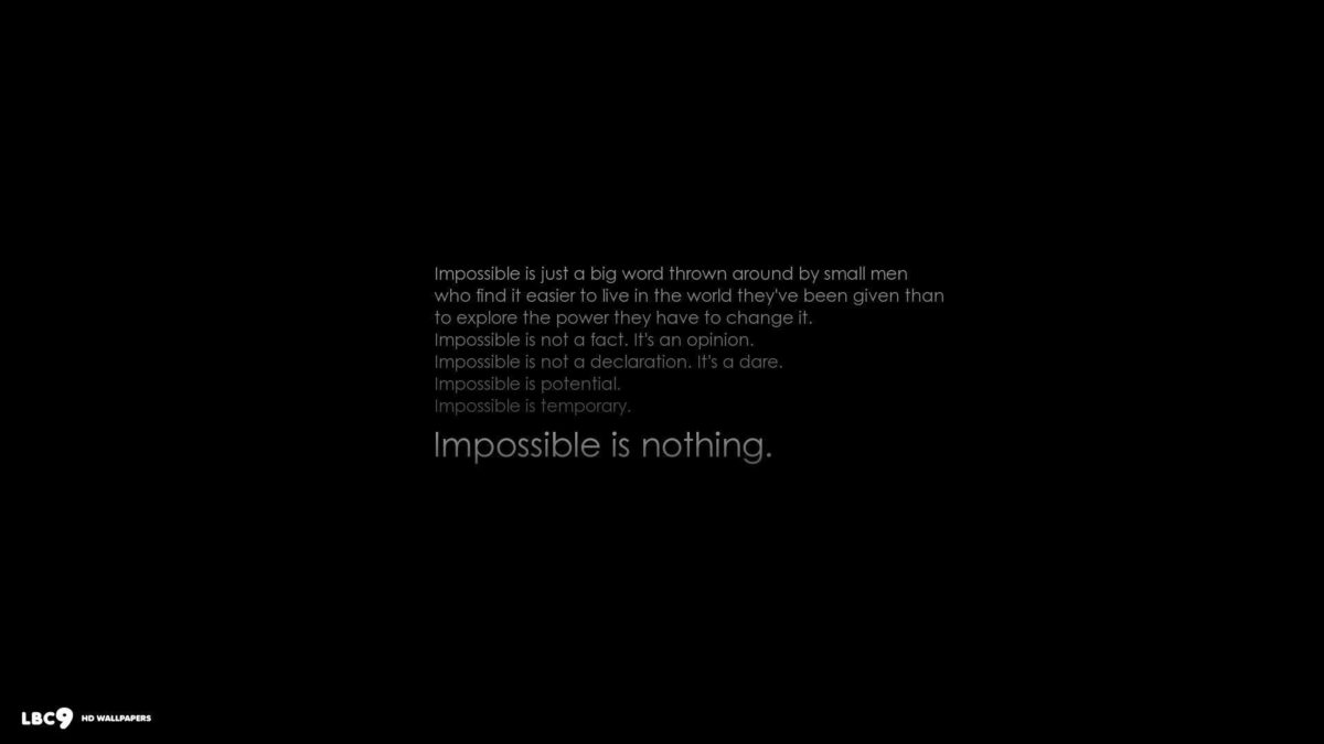 nothing is impossible wallpaper 5/9 | typography hd backgrounds