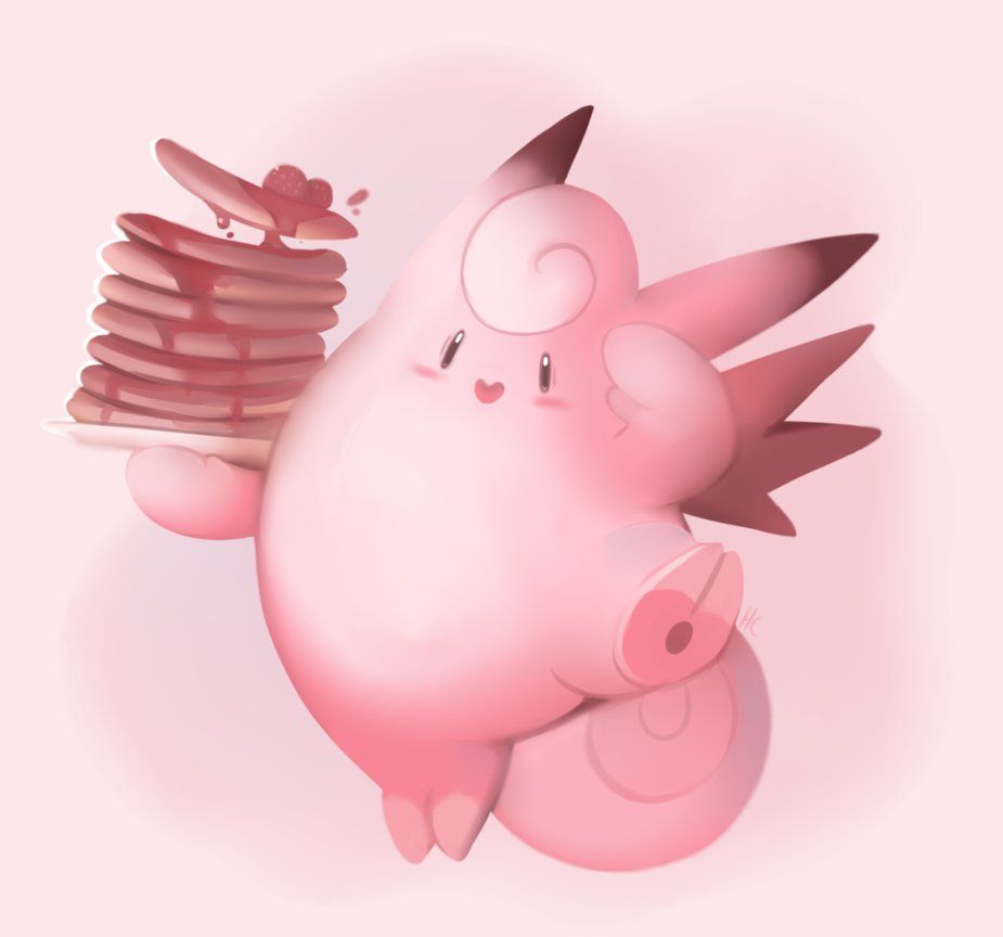 Clefable With Pancakes by HappyCrumble on DeviantArt