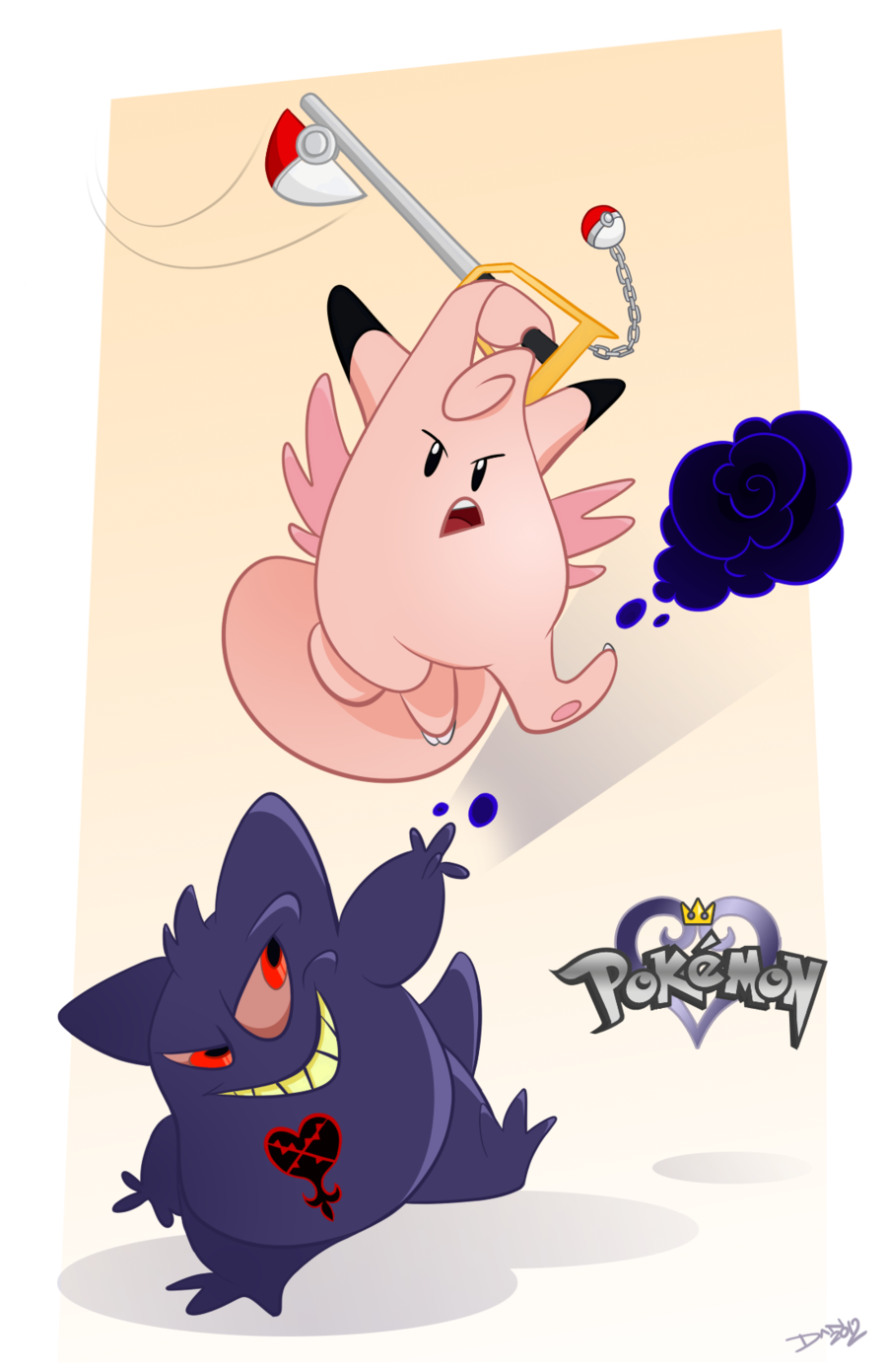 Kingdom Hearts – Clefable and Gengar by PasteCat on DeviantArt