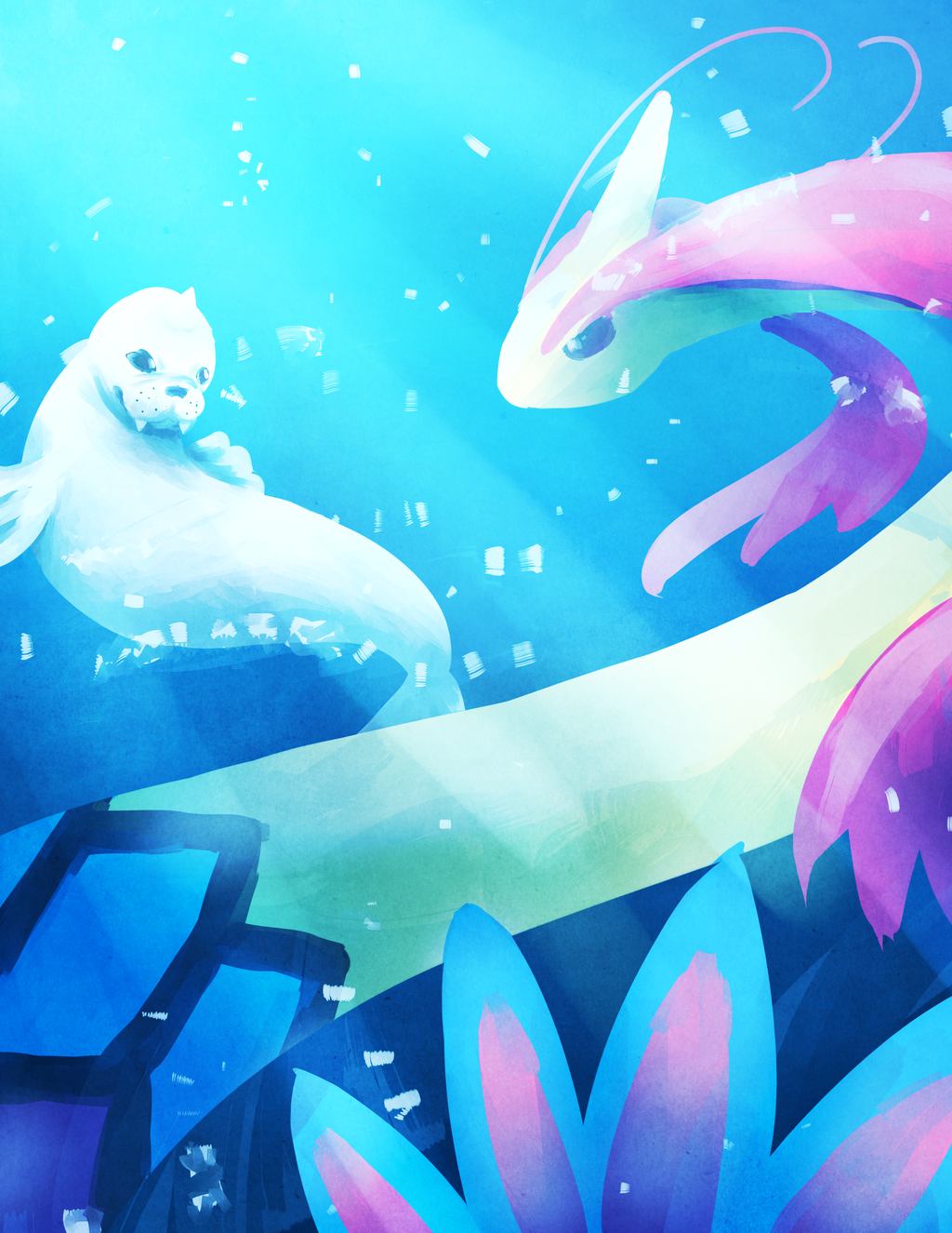 Milotic and Dewgong by laclefaverite on DeviantArt