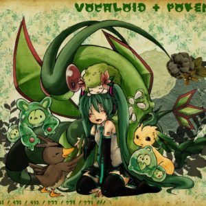 download pokemon, Vocaloid, Hatsune Miku, Flygon, Leafeon, Shaymin :: Wallpapers