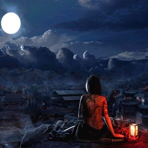 download Girl With Tatto Full Moon Wallpaper #3828 Wallpaper | Wallshed.