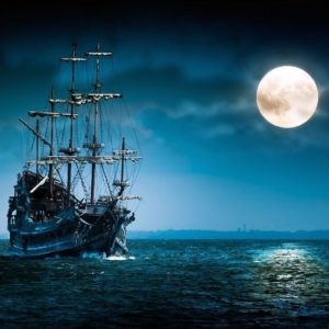 download Full Moon Night Ship – NineWallpaper