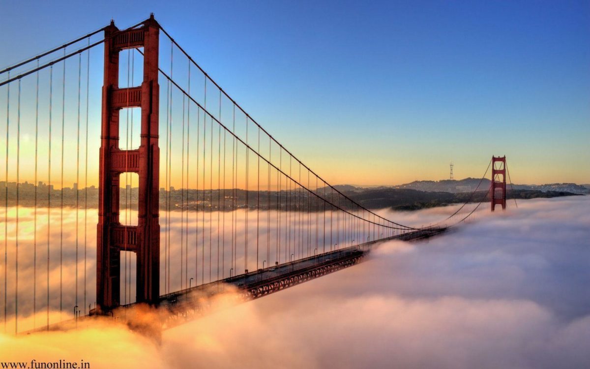 Foggy Sunrise at Golden Gate Bridge Wallpaper | Last Wallpaper