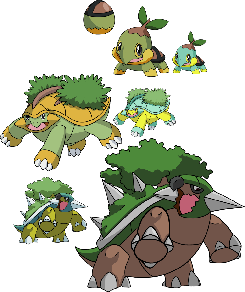 387, 388 and 389 – Turtwig Evolutionary Family by Tails19950 on …