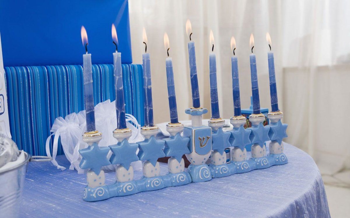 Hanukkah nine arm Candlestick desktop wallpaperman － Holiday …