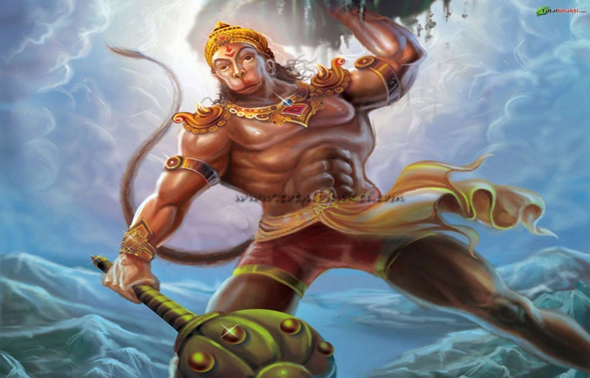 hanuman wallpaper, Hindu wallpaper, Lord Hanuman lifting mountain …