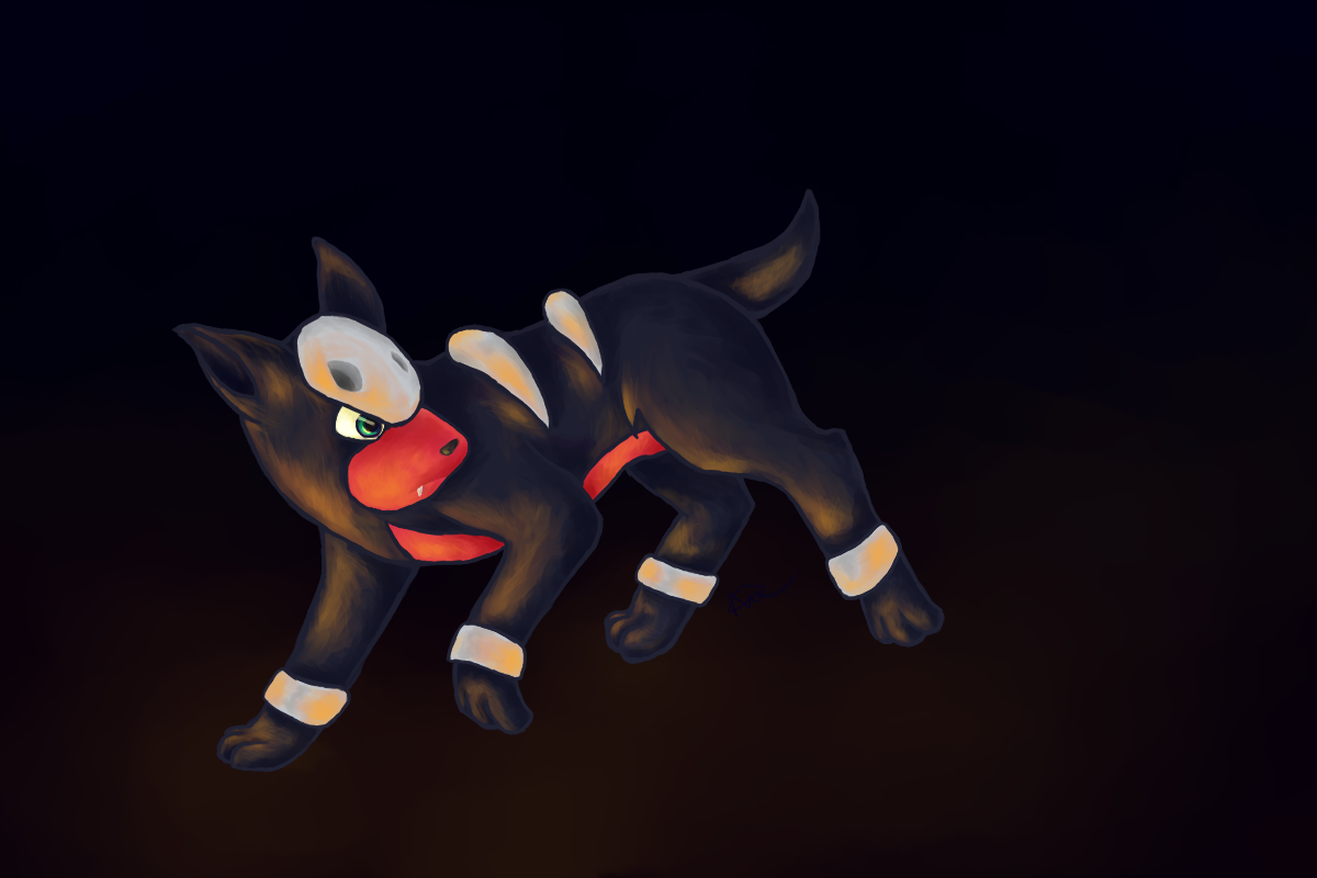 Houndour – art trade by Crashed-on-the-moon on DeviantArt
