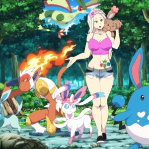download pokemon, green eyes, Flygon, anime, shorts, anime girls, Azumarill …