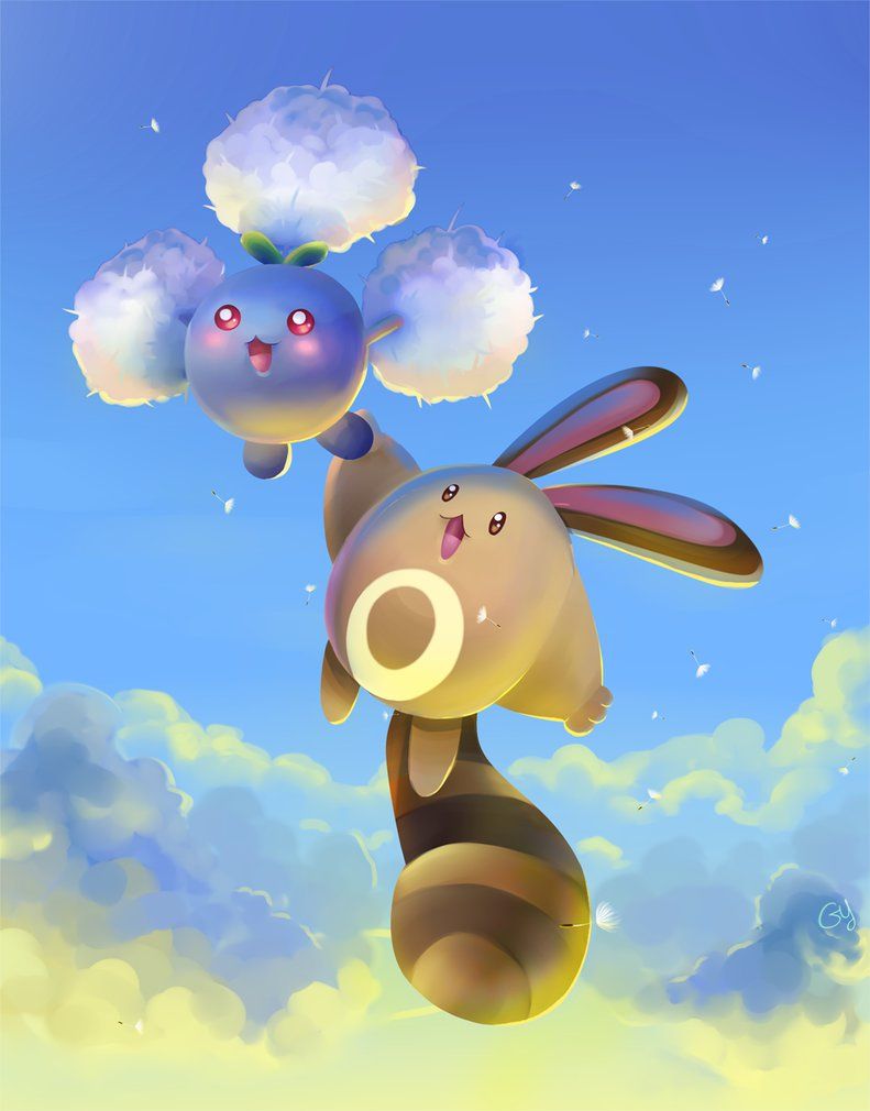 Jumpluff and Sentret by Gy-Menulis on DeviantArt