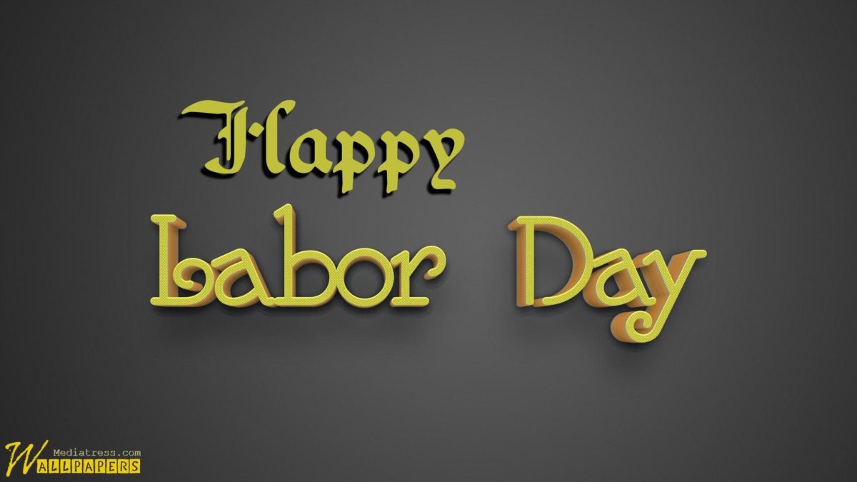 Labor Day 3D Text On Dark Background | MT-WallPapers