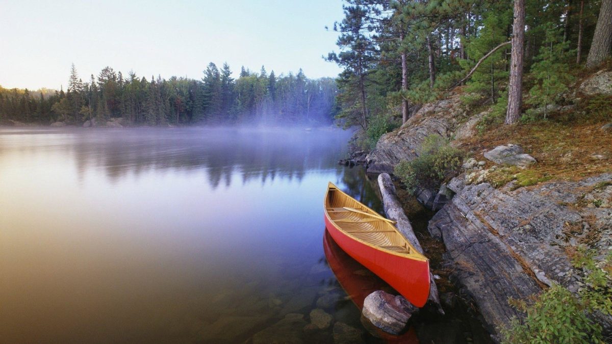 Canoe On The Morning Lake Wallpapers | HD Wallpapers