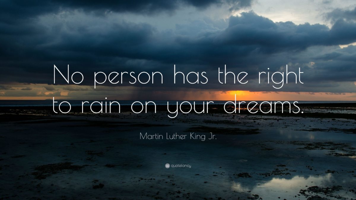 Martin Luther King Jr. Quote: “No person has the right to rain on …
