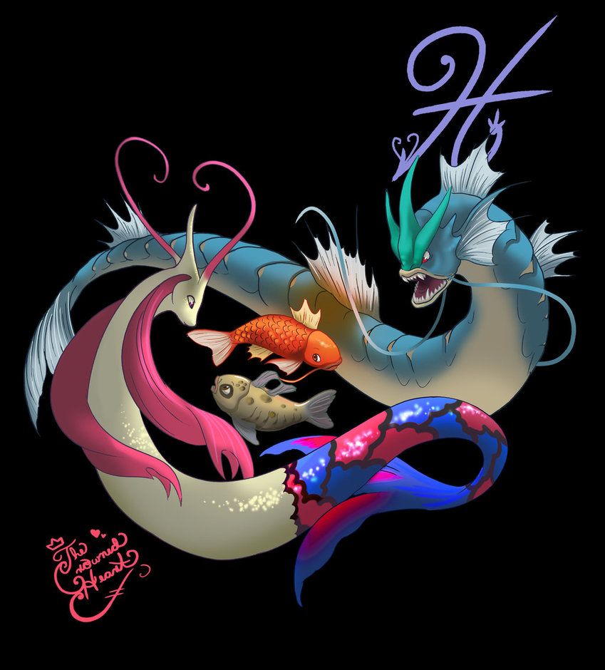 Pisces- Milotic and Gyarados by TheCrownedHeart on DeviantArt