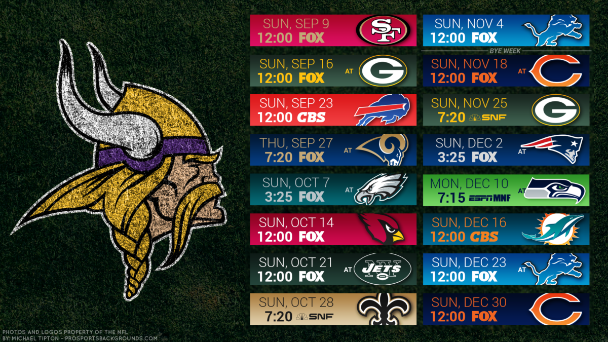 Minnesota Vikings 2018 PC Turf Schedule Wallpaper