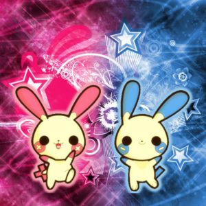 download ipad Wallpaper] Plusle and Minun by Inoune on DeviantArt