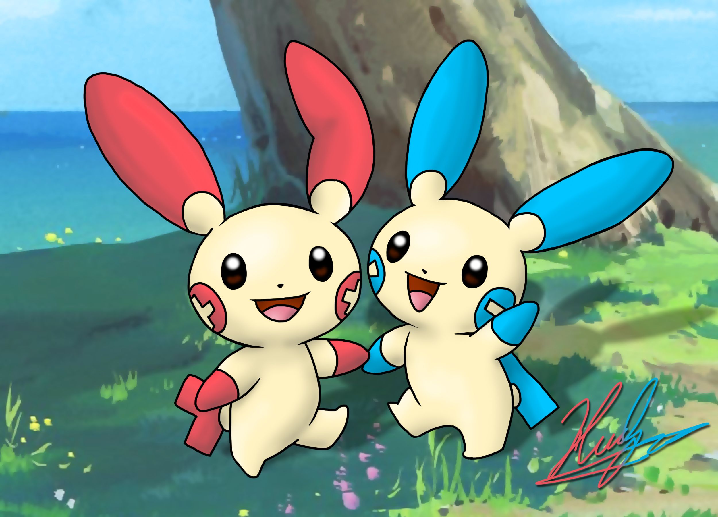 311-312 - Plusle and Minun by neoyurin on DeviantArt.