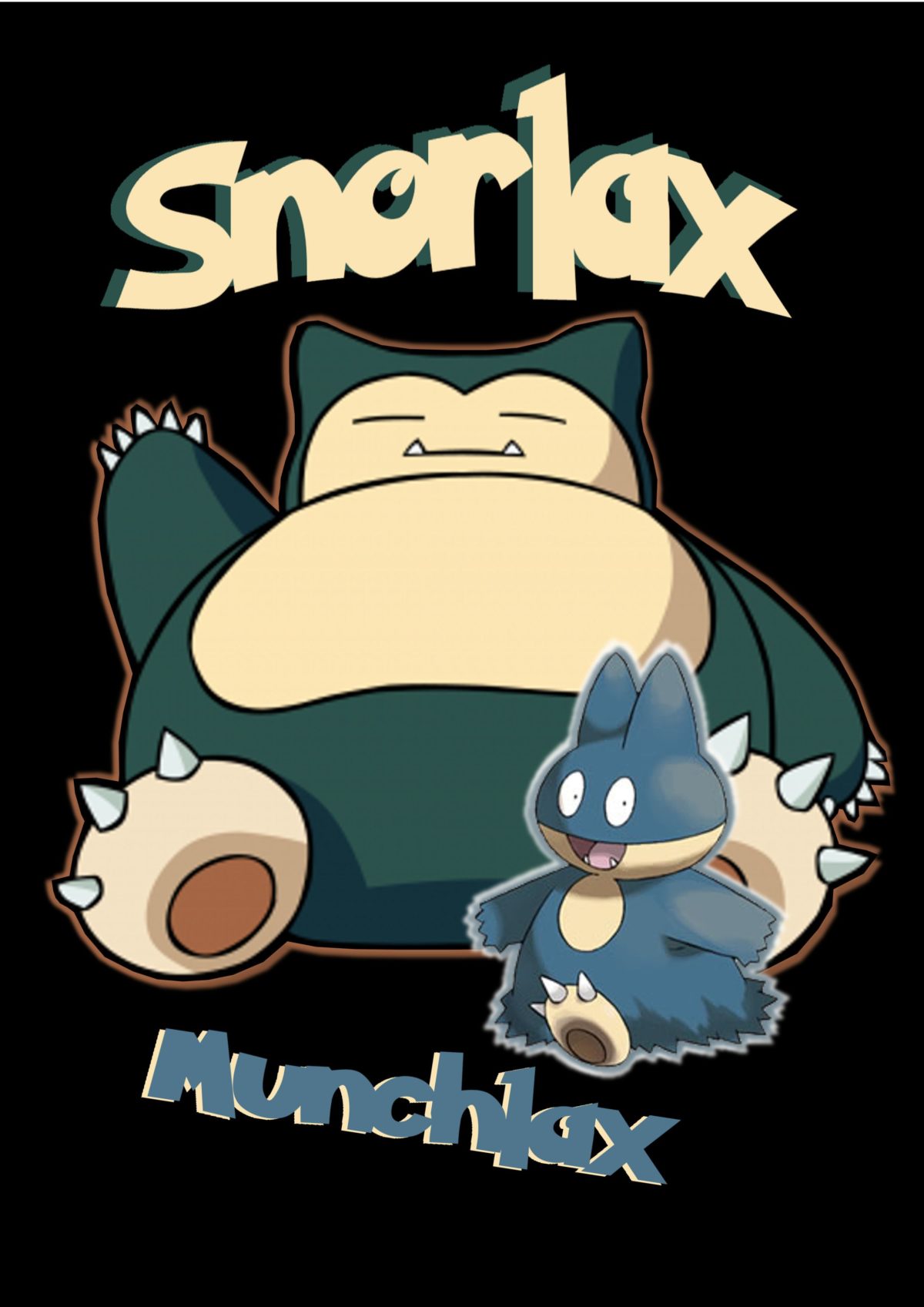 Snorlax and Munchlax (T-Shirt idea) by NordicBerry on DeviantArt
