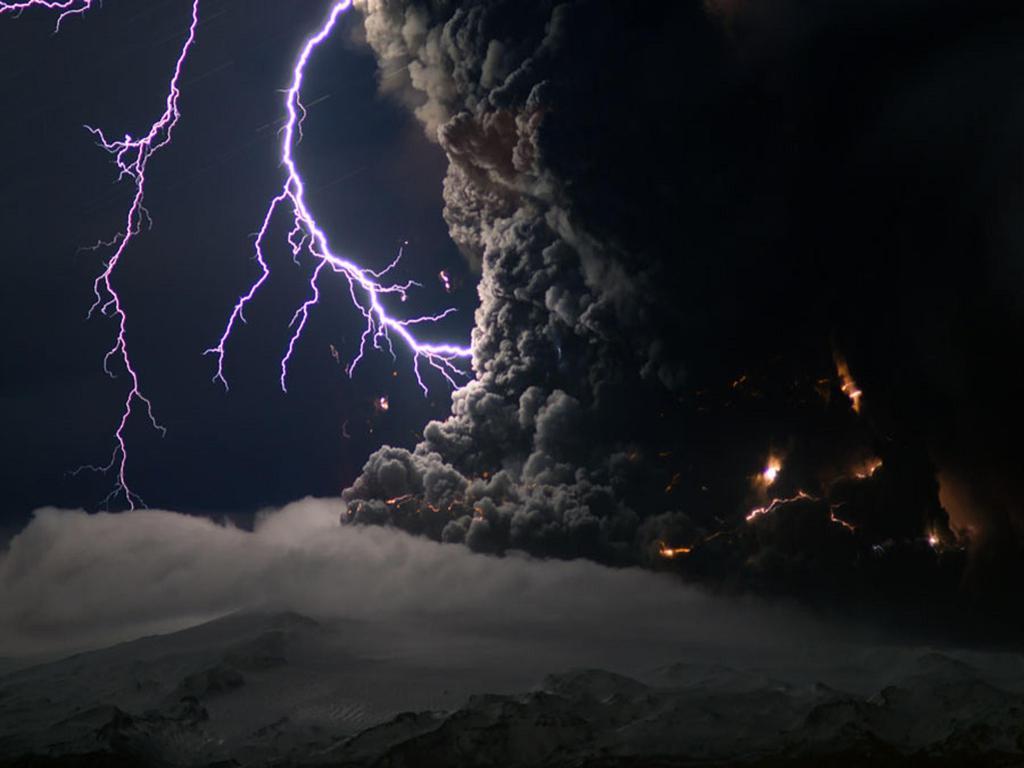 Ash And Lightning From An Icelantic Volcano NASA Wallpaper …