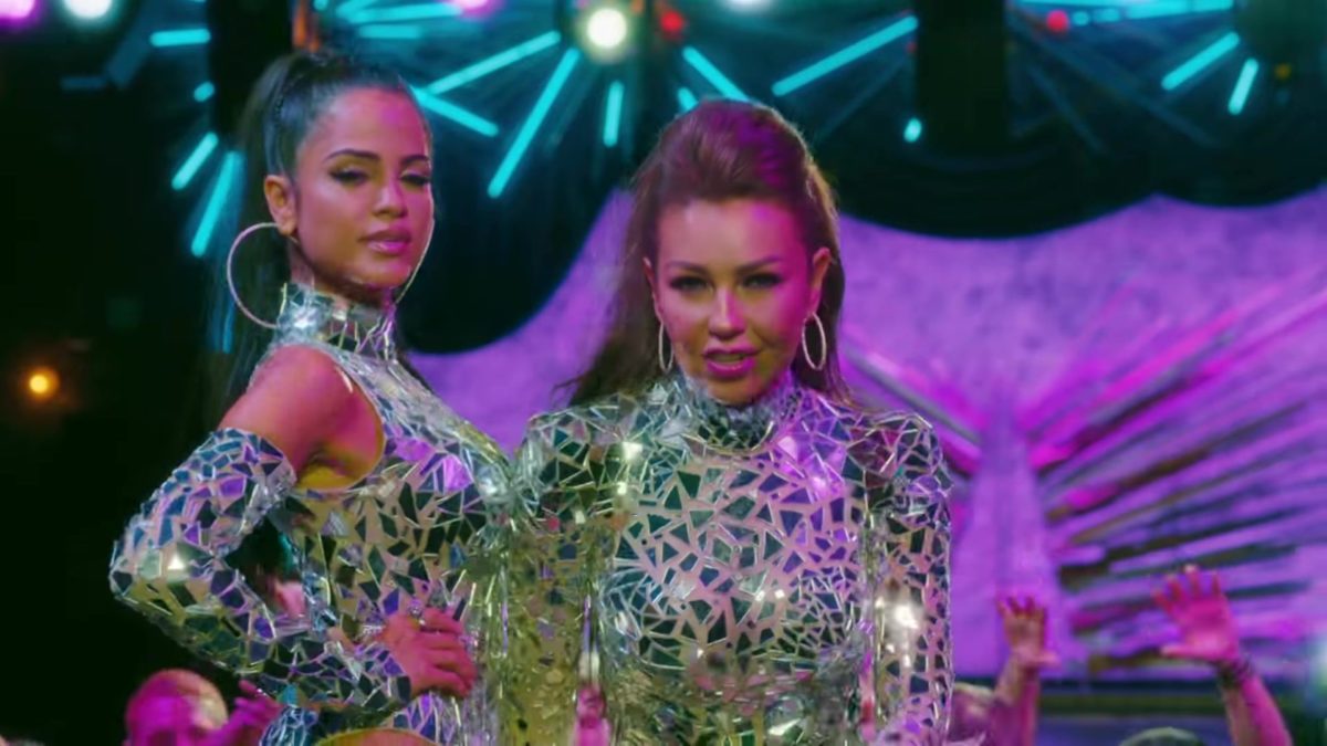 Sequin & Glitter Outfits Worn by Thalía and Natti Natasha in