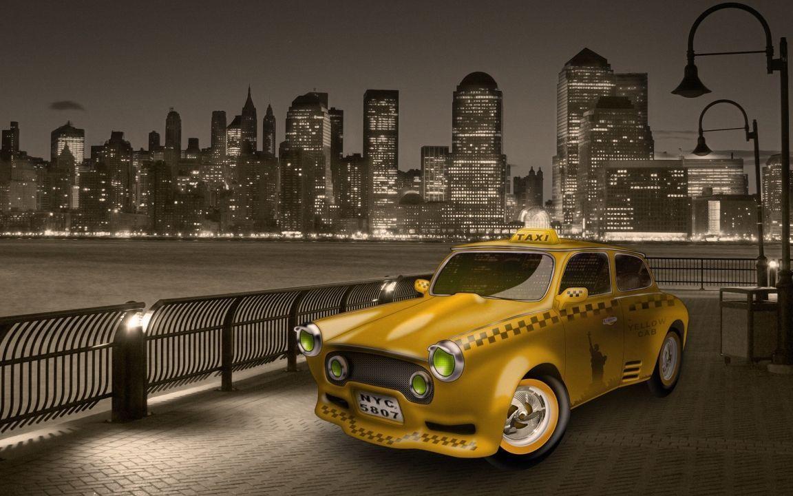 New York City Yellow Cab widescreen wallpaper | Wide-