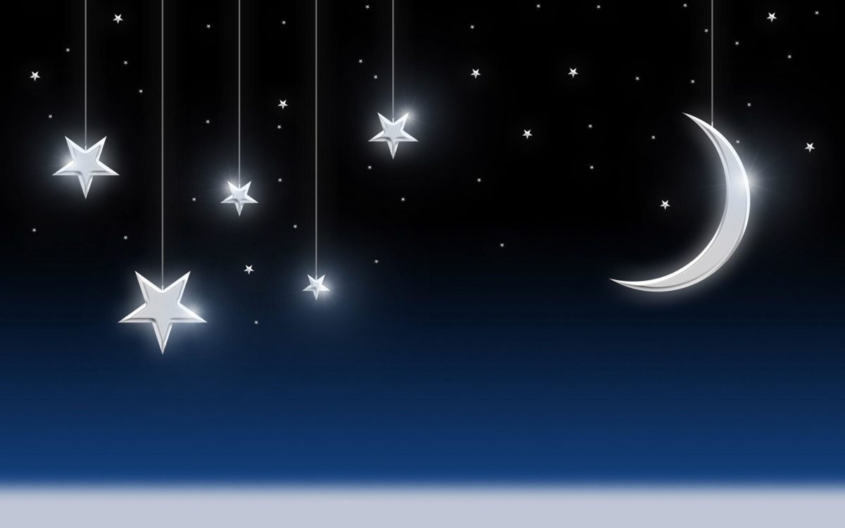 Night Sky Stars Moon Wallpaper – Tera Wallpaper