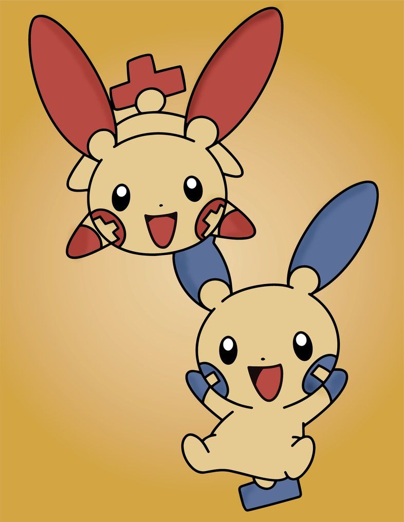 Plusle and Minun! Wallpaper! by Animebirdy on DeviantArt