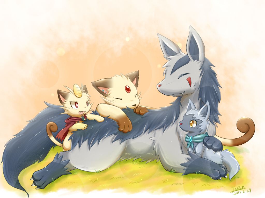 meowth, mightyena, persian, and poochyena (pokemon) drawn by ivan …