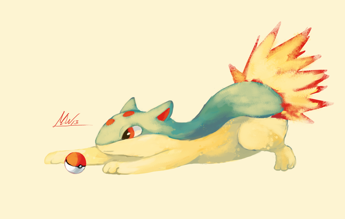 Quilava Playing with a Pokeball by Tropiking on DeviantArt