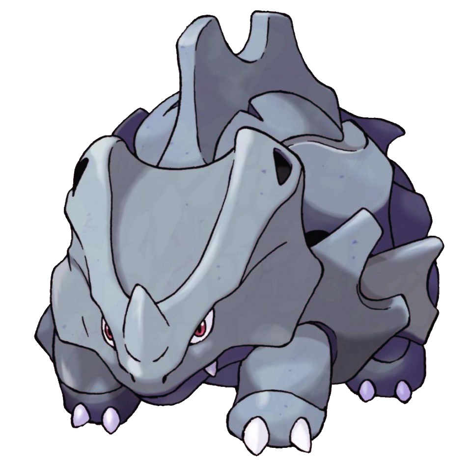 Rhyhorn – 111 – Strong, but not too bright, this Pokémon can …