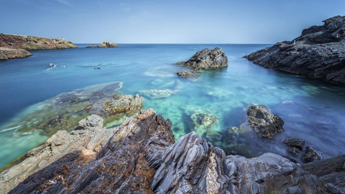 Beaches Sea Beach Blue Rocks Free Hd Wallpaper Wallpapers Nature …