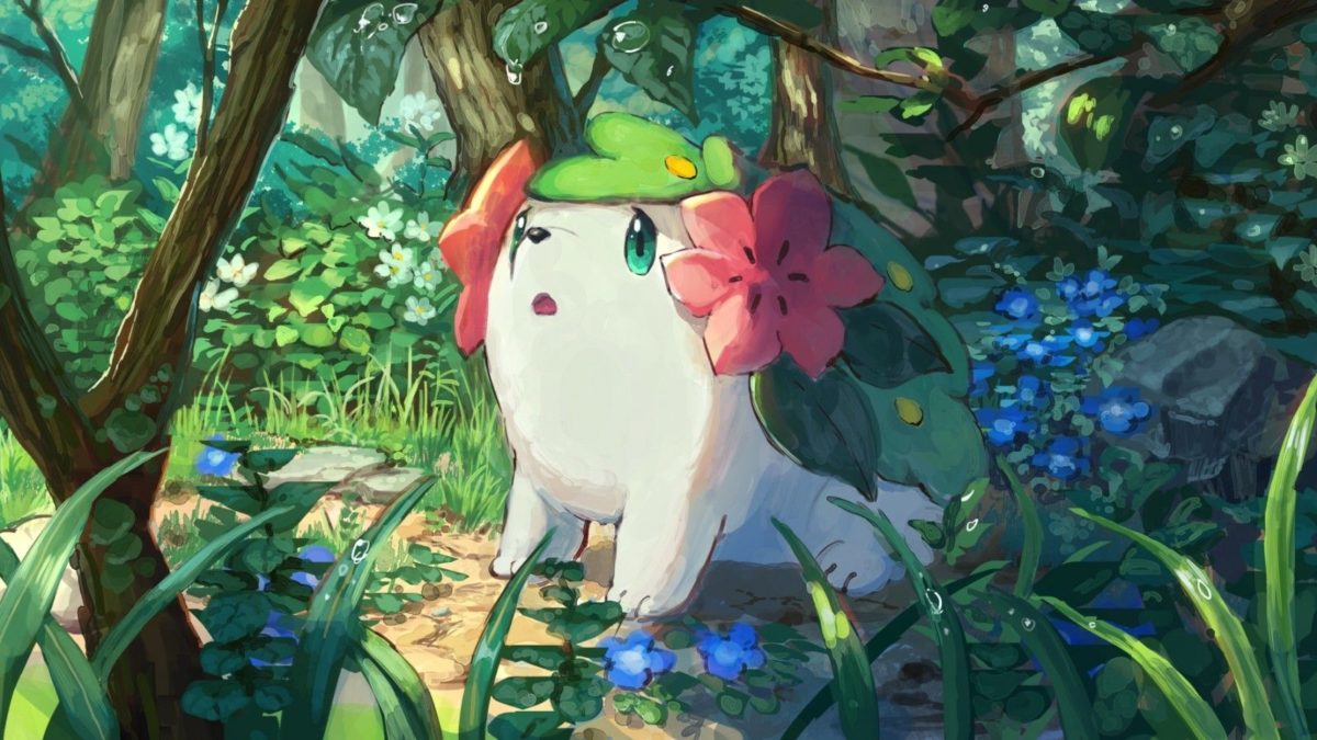 Download 1600×900 Pokemon Shaymin, Cute, Forest, Bubbles Wallpapers …