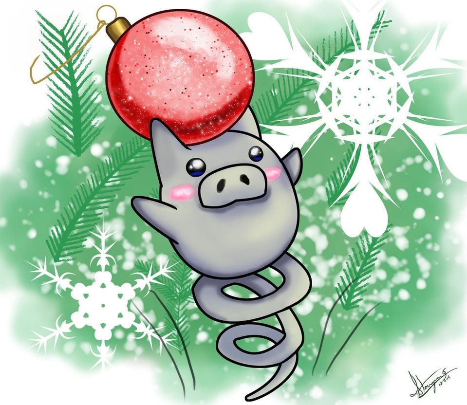 Pokemon Christmas 07 – Spoink by StormeyesFox on DeviantArt