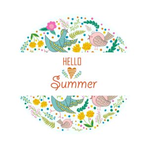 download Wallpaper Hello Summer, Floral, Design, Flowers, Birds, 4K, Creative …