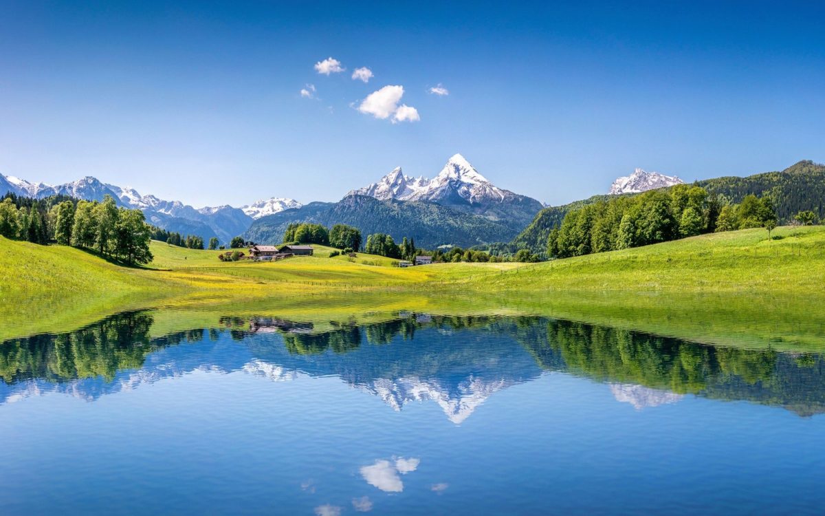 Wallpaper Summer mountains, Lake, Alps, 4K, Nature, #5352