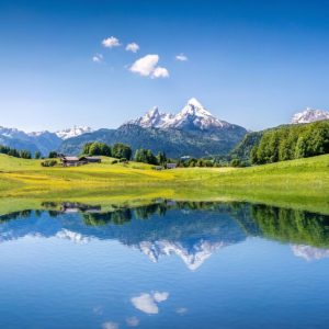 download Wallpaper Summer mountains, Lake, Alps, 4K, Nature, #5352