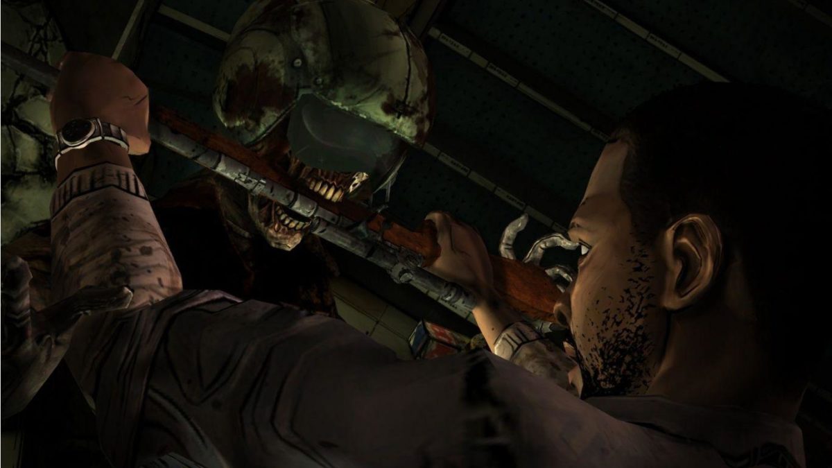 The Walking Dead game zombie fight wallpaper