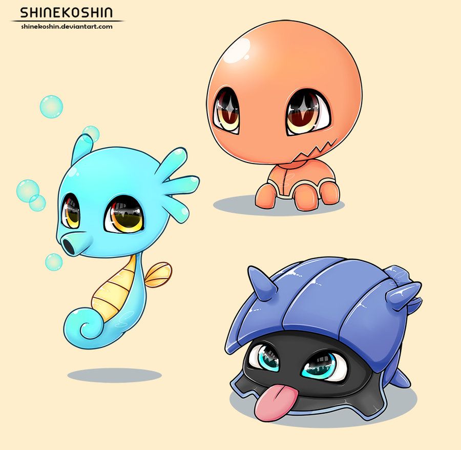 Baby Pokemon: Trapinch, Shellder and Horsea by shinekoshin on DeviantArt