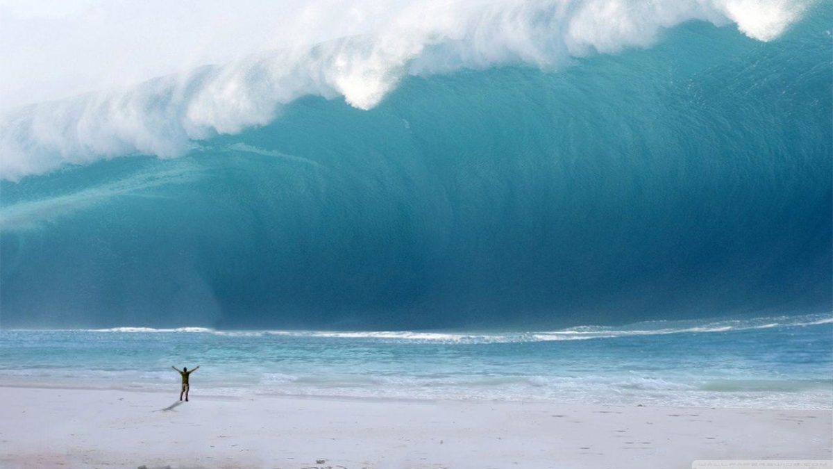 Man vs. Tsunami HD desktop wallpaper : Widescreen : High …