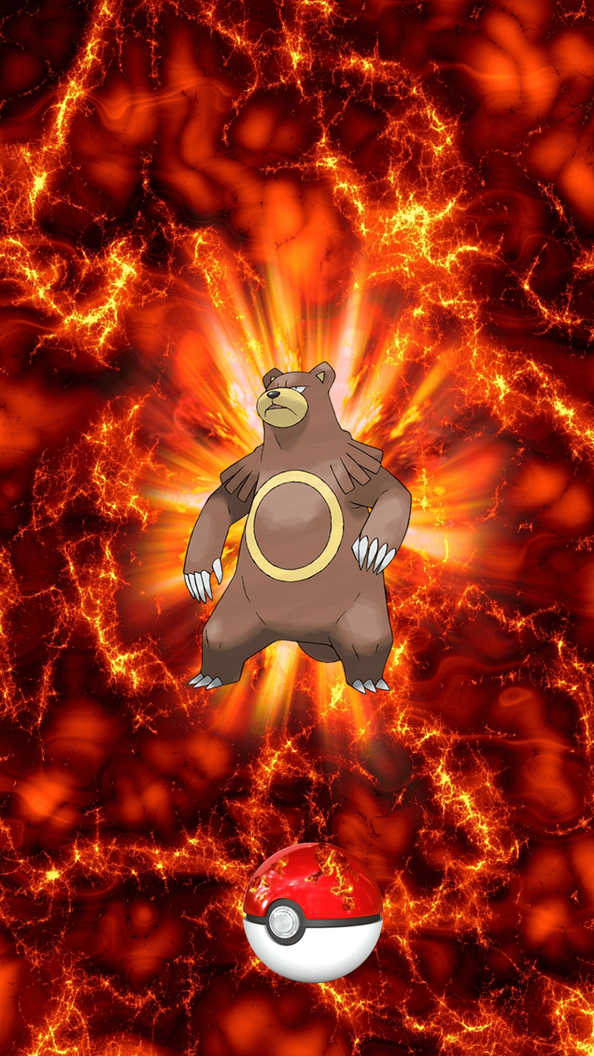 217 Fire Pokeball Ursaring Ringuma 8 Teddiursa | Wallpaper