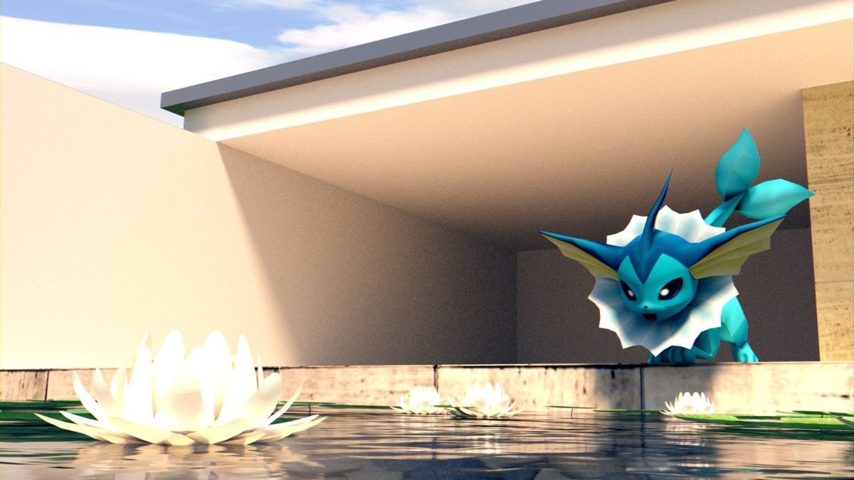 Vaporeon – We have a pool! [WALLPAPER] [3D MODEL] by TheModerator …
